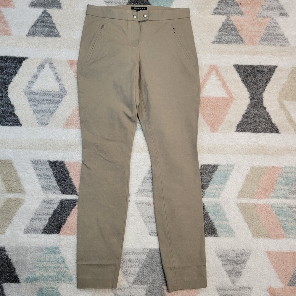 Theory Tan Skinny Crop Ankle Pants Size 2